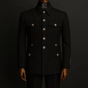 DFE Imperial Noir Pinstripe Kaftan