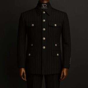 Imperial Noir Pinstripe Kaftan