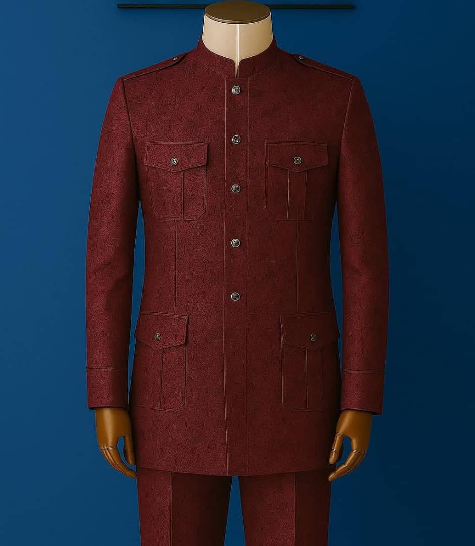 Vintage Bordeaux Kaftan Set