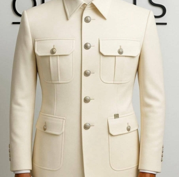 Ivory Commander Kaftan Set