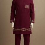 Royal Ember Embroidered Kaftan Set