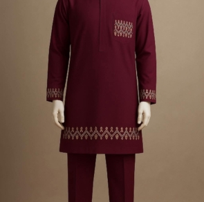 Royal Ember Embroidered Kaftan Set