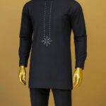 Eclipse Crest Embroidered Kaftan Set