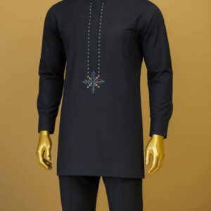 Eclipse Crest Embroidered Kaftan Set