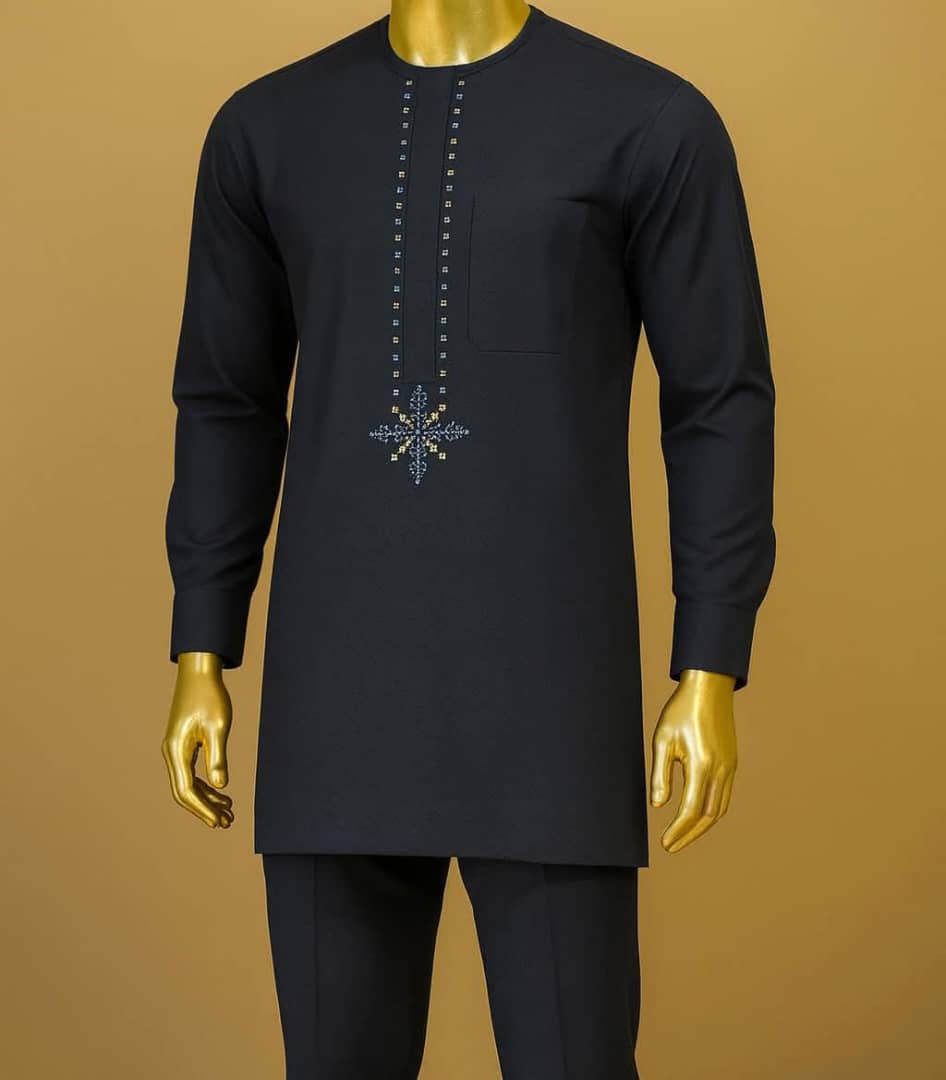 Eclipse Crest Embroidered Kaftan Set