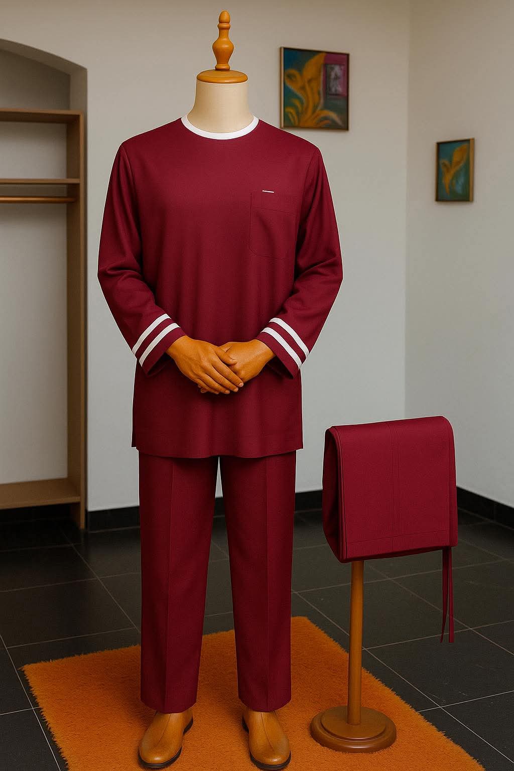 Burgundy Chancellor Agbada